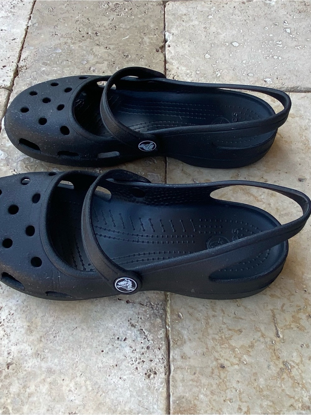 Crocs Shayna Mary Jane Slingback Black Comfort Shoes Women’s Sz 6!Clogs - Picture 2 of 6
